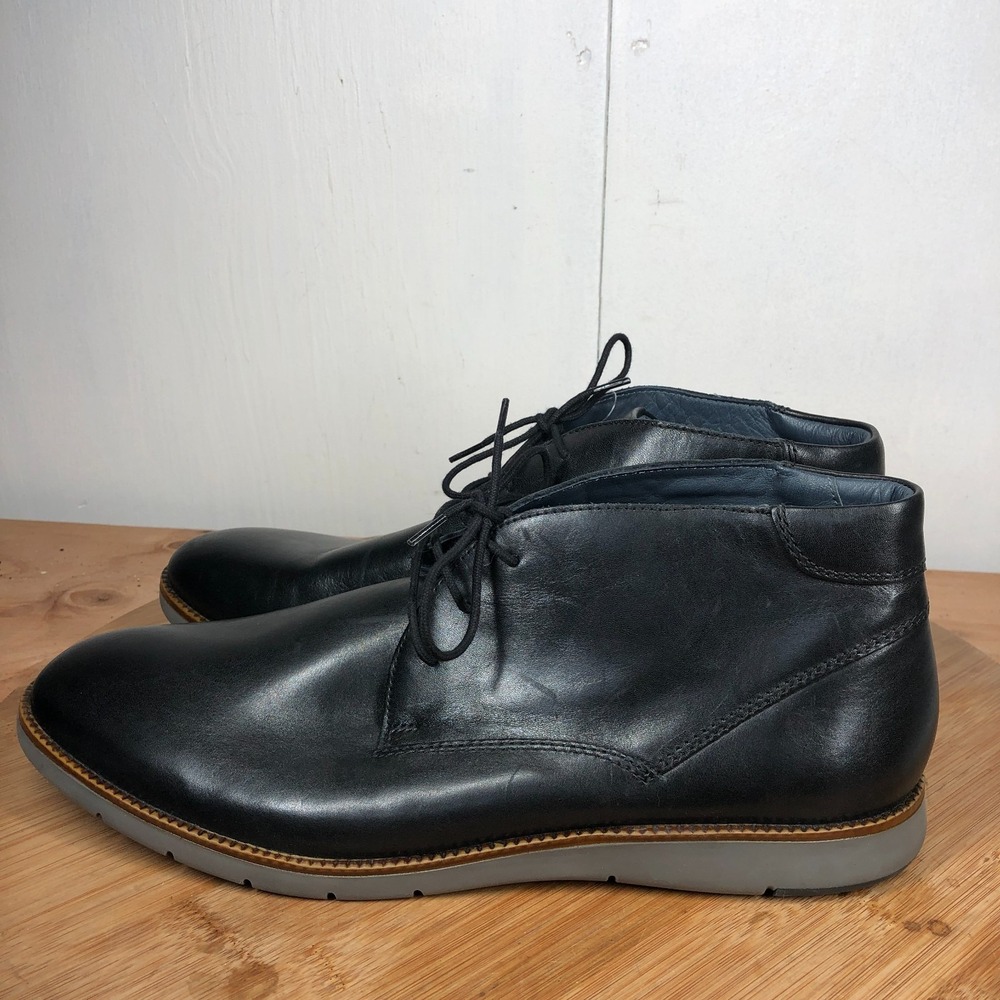 Josef Seibel Mens size 12.5 shoes Black Leather Casual work chukka boots